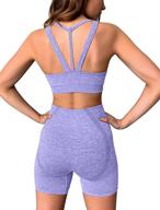 🏋️ kinbor women's seamless strappy padded sports bras and high waisted shorts set for yoga gym outfits - 2 pieces логотип