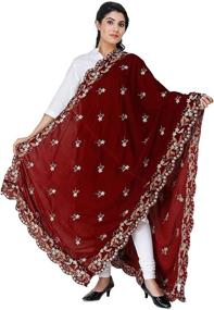 img 3 attached to Exotic India Dupatta Amritsar Embroidered Crafting for Fabric Ribbons