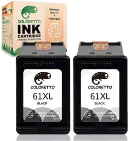 img 4 attached to 💡 COLORETTO Remanufactured HP 61XL Ink Cartridge Replacement (2 Black) Combo Pack - for HP Deskjet 1000 1010, Envy 4500 4501 5530 5531, Officejet 2620 2621 2622
