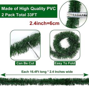 img 3 attached to 🎄 2-Pack 2.4'' Wide Christmas Garlands Greenery Decorations - 33 Ft Total Length Artificial Pine Garland - Soft Green Garland for Holiday Xmas Decoration - Indoor Home Party, Stairs, and Fireplace Décor (Each 16.4 Ft)