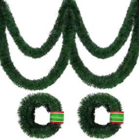 img 4 attached to 🎄 2-Pack 2.4'' Wide Christmas Garlands Greenery Decorations - 33 Ft Total Length Artificial Pine Garland - Soft Green Garland for Holiday Xmas Decoration - Indoor Home Party, Stairs, and Fireplace Décor (Each 16.4 Ft)