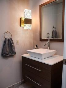 img 1 attached to 💡 Contemporary 3000K LED Vanity Lights in Brushed Gold with Crystal Accents - Bathroom Vanity Lighting Fixtures - Wall Sconces for Over Mirror Lighting