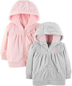 img 3 attached to 2-Pack Fleece Full Zip Hoodies for Girls by Simple Joys by Carter's