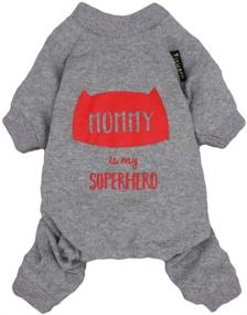 img 2 attached to 🐶 Fitwarm Dog Clothes 2-Pack: Daddy Mommy is My Superhero Pet Clothes for Dog Pajamas Onesies Cat Jumpsuits PJS Cotton Grey - Buy Now!