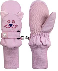 img 4 attached to 🐾 Cute Animal Faces Waterproof Warm Winter Snow Mittens for Little Kids by N'Ice Caps