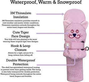 img 2 attached to 🐾 Cute Animal Faces Waterproof Warm Winter Snow Mittens for Little Kids by N'Ice Caps