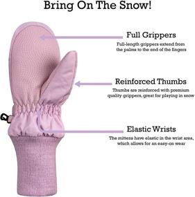 img 1 attached to 🐾 Cute Animal Faces Waterproof Warm Winter Snow Mittens for Little Kids by N'Ice Caps