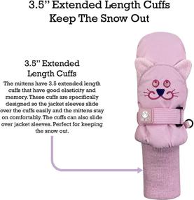 img 3 attached to 🐾 Cute Animal Faces Waterproof Warm Winter Snow Mittens for Little Kids by N'Ice Caps