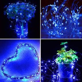 img 3 attached to Twinkle Star Christmas Fairy Lights Battery Operated, 33ft 100 LED Waterproof Silver Wire String Light: Blue, Remote Control, 8 Modes – Indoor Outdoor Xmas Tree Wedding Party Decoration, 1 Pack