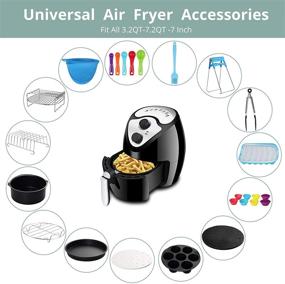 img 3 attached to 🔥 Complete 14-Piece Air Fryer Accessories Set - Compatible with Phillips, Gowise, Universal XXL Power Air Fryers - Includes Silicone Mini Mitts, Hot Dog Molds, Muffin Cups - Fits 4.5QT-6.8QT