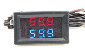 img 4 attached to 🌡️ KNACRO 2 Channel High Precision Thermometer: -85℉ to 257℉ & -76 ℉ to 999℉, Blue + Red LED Display, Inside & Outside Temperature, K Type Thermocouple, M6 Probe, DC 12V 24V CAR