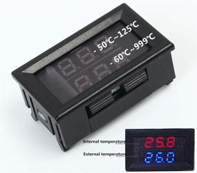 img 2 attached to 🌡️ KNACRO 2 Channel High Precision Thermometer: -85℉ to 257℉ & -76 ℉ to 999℉, Blue + Red LED Display, Inside & Outside Temperature, K Type Thermocouple, M6 Probe, DC 12V 24V CAR