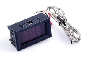 img 3 attached to 🌡️ KNACRO 2 Channel High Precision Thermometer: -85℉ to 257℉ & -76 ℉ to 999℉, Blue + Red LED Display, Inside & Outside Temperature, K Type Thermocouple, M6 Probe, DC 12V 24V CAR