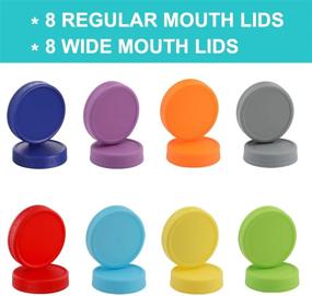 img 3 attached to [16 Pack] Food-Grade Colored Storage Caps for Canning Jars - Fits Ball, Kerr & More - 8 Wide Mouth & 8 Regular Mouth - Anti-Scratch Resistant Surface - Plastic Mason Jar Lids