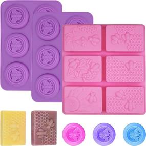 img 4 attached to METLUCK Silicone Soap Molds - 3 PCS Bee Honeybee DIY Soap 🐝 Molds for Soap Making, Lotion Bar, Jello, Bath Bomb, Beeswax, Resin, Chocolate, Dessert