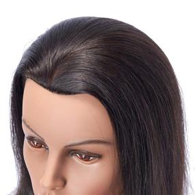 img 1 attached to 💇 Hairlink 20-22'' Mannequin Head with Human Hair: High-Quality Styling Training Doll for Cosmetology Practice (9926B0214H)