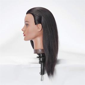 img 2 attached to 💇 Hairlink 20-22'' Mannequin Head with Human Hair: High-Quality Styling Training Doll for Cosmetology Practice (9926B0214H)
