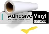 🎨 12x40 ft white permanent vinyl roll for cricut, silhouette, cameo cutters - ideal for signs, scrapbooking, crafts, die cutting - white adhesive vinyl roll logo