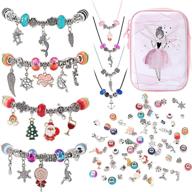 📿 diy charm bracelet making kit: bead supplies for girls, teens & adults - silver plated chains, 4 bracelets & 4 necklaces logo