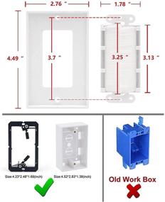 img 3 attached to VCE Single Brush Wall Plate Cable Pass Through Insert for Wires, Single 🔌 Gang Cable Access Strap, Wall Outlet for HDTV, Home Theater Systems - White (2-Pack)