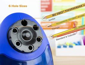 img 2 attached to BOSTITCH QuietSharp 6 Heavy Duty Electric Pencil Sharpener - Classroom Essential, 6-Holes, Blue (EPS10HC)