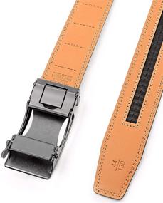 img 2 attached to 👖 Ratchet BRILLIANT Leather Adjustable Casual Men's Belt Accessories