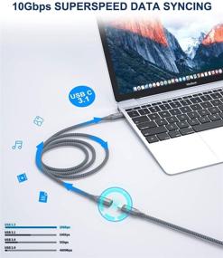 img 2 attached to 5-футовый USB C удлинительный кабель [100 Вт 10 Гбит / с], Akoada 2 пакета USB-C 3.1 Gen 2 удлинительный кабель USB C удлинительный кабель 4K видео, совместимый с Oculus Link Thunderbolt 3 MacBook Pro / Air, iPad Pro 2020 и другие