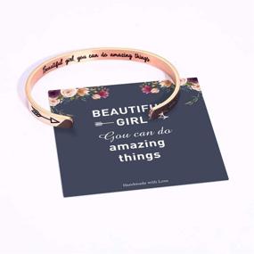 img 3 attached to Beautiful Girls' Jewelry and Bracelets - MOOHAM Inspirational Graduation Bracelet