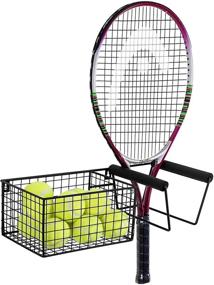img 3 attached to 🎾 Tennis Racket Storage Wall Mount by MyGift