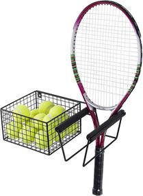 img 4 attached to 🎾 Tennis Racket Storage Wall Mount by MyGift