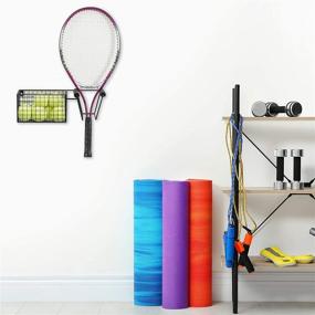 img 1 attached to 🎾 Tennis Racket Storage Wall Mount by MyGift
