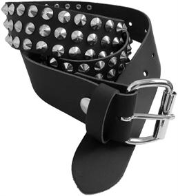 img 2 attached to Anarchy Men's Accessories: Black Conical Studded Leather Belts