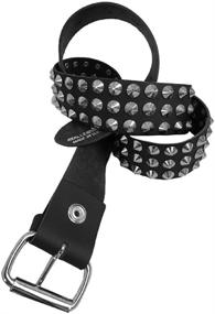 img 1 attached to Anarchy Men's Accessories: Black Conical Studded Leather Belts