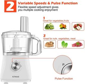 img 2 attached to 🥣 KTMAII Compact Food Processor Blender Combo: 5 Cup Bowl, 500 Watts, White