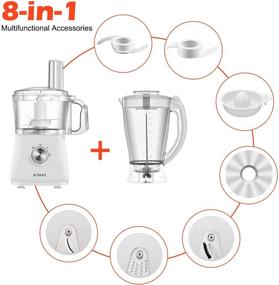 img 1 attached to 🥣 KTMAII Compact Food Processor Blender Combo: 5 Cup Bowl, 500 Watts, White