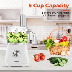 img 3 attached to 🥣 KTMAII Compact Food Processor Blender Combo: 5 Cup Bowl, 500 Watts, White