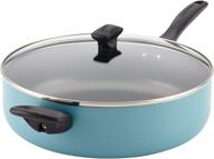 🍳 6 quart blue farberware jumbo cooker/saute pan, dishwasher safe & nonstick, with helper handle logo