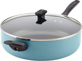 img 4 attached to 🍳 6 Quart Blue Farberware Jumbo Cooker/Saute Pan, Dishwasher Safe & Nonstick, with Helper Handle