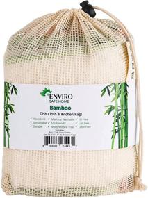 img 2 attached to 🌿 Enviro-Safe Home Bamboo Dish Cloths - Kitchen Cleaning Rags - Reusable Paperless Towels - 2 Sizes, 4 Colors - No Odor, Eco-Friendly, Extra Absorbent Washcloths (8 Pack)