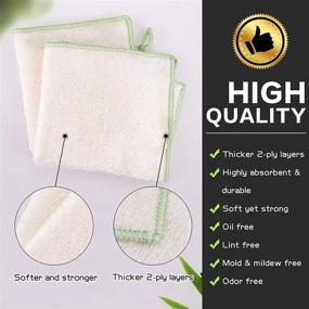 img 1 attached to 🌿 Enviro-Safe Home Bamboo Dish Cloths - Kitchen Cleaning Rags - Reusable Paperless Towels - 2 Sizes, 4 Colors - No Odor, Eco-Friendly, Extra Absorbent Washcloths (8 Pack)