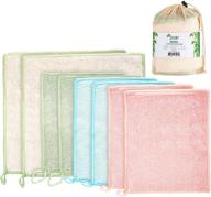 🌿 enviro-safe home bamboo dish cloths - kitchen cleaning rags - reusable paperless towels - 2 sizes, 4 colors - no odor, eco-friendly, extra absorbent washcloths (8 pack) logo