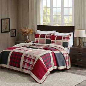 img 3 attached to 🛏️ Woolrich Reversible Cabin Lifestyle Design Quilt Bedding Set - All Season, Breathable Coverlet Bedspread with Matching Shams - King/Cal King Size - Huntington Plaid Red - 3 Piece