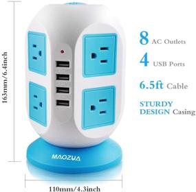 img 3 attached to 🔌 MAOZUA Power Strip Tower: Surge Protector with 8 AC Outlets, 4 USB Ports, and 6.5ft Cord - Ideal for Home, Office, Dorm Room