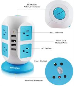img 2 attached to 🔌 MAOZUA Power Strip Tower: Surge Protector with 8 AC Outlets, 4 USB Ports, and 6.5ft Cord - Ideal for Home, Office, Dorm Room