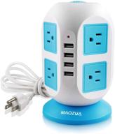 🔌 maozua power strip tower: surge protector with 8 ac outlets, 4 usb ports, and 6.5ft cord - ideal for home, office, dorm room logo