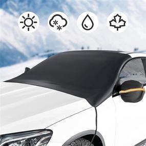img 4 attached to 🌞 LOFTEK Windshield Cover - Front Car Sun Shade, Extra Large All-Round Protection for Most Vehicles, Cars, and Trucks, Double Sided Windproof Waterproof Design for All Weather Conditions (85.8"x51")