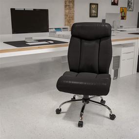 img 4 attached to HERCULES Series Big & Tall 400 lb. Rated Black LeatherSoft Executive Ergonomic Office Chair with Full Headrest - Premium Comfort for Larger Individuals