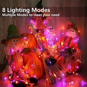 img 3 attached to 🎃 Joomer Orange Purple Halloween Lights: 16.4ft 50 Led 8 Modes Oversize Lamp Beads – Battery Operated Waterproof Fairy String Lights for Halloween Decor, Party, Home, Outdoor – With Timer Function