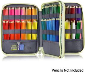 img 3 attached to 🎨 YOUSHARES 192-Slot Colored Pencil Case - Large Capacity Pen Organizer Bag with Zipper for Prismacolor Watercolor Coloring Pencils, Gel Pens - Ideal for Students and Artists (Colorful Leaves Design)