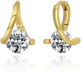 img 4 attached to 💎 NEOSHOW 14K Real Gold Plated Cubic Zirconia Huggie Hoop Earrings for Women - Small Gold Hoop Earrings, Hypoallergenic Huggie Earring for Women and Girls - Stunning Jewelry Gift